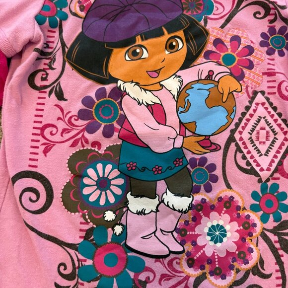 Dora the Explorer Y2K 2000s Long Sleeved Tee by Nickelodeon Size 6 Girls Pink - Picture 3 of 8